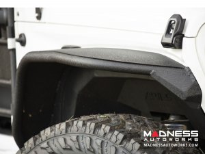 Jeep Wrangler JL Trailchaser Front Steel Bumper w/ Aluminum Fender Flares - Option 9 - Carbon Steel